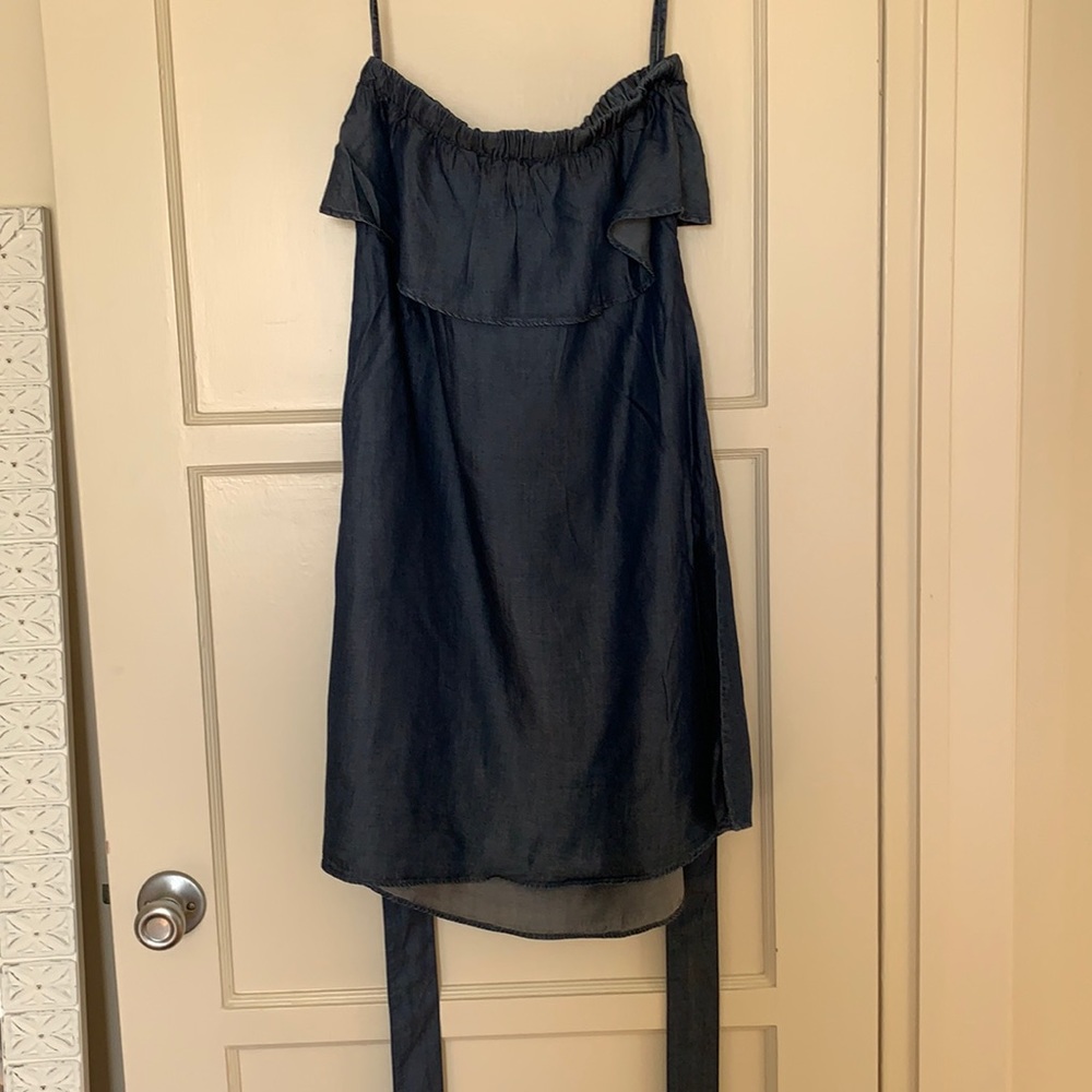 Michael Michael Kors Strapless Peasant Dress Dark Indigo